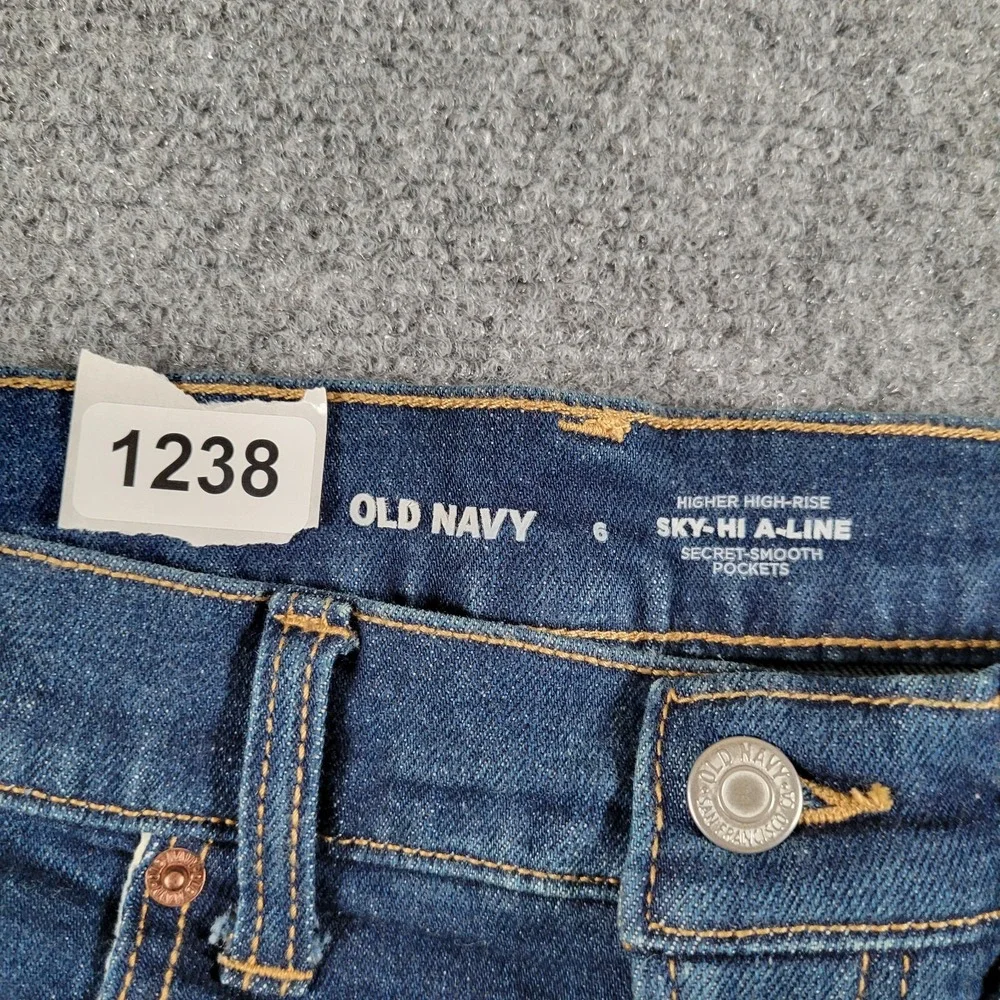 Old Navy Cut Off Shorts‎ Women 6 Sky-Hi A-Line High Rise Factory Distressed NWT